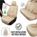 Fit for Santa Cruz Seat Covers Compatible with Hyundai Santa Cruz 2022-2026 - Waterproof Breathable Leather Automotive Seat Cushions Protector,Airbag Compatible,Full Set 5 Seats(Beige)