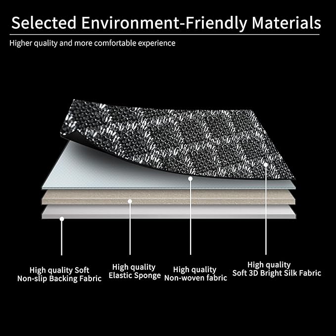 Universal Rear Seat Protector – All-Season Breathable Car Bench Cover with Non-Slip Base,3D Diamond-Pattern Fabric, Fits Most Sedans, SUVs, Vans & Trucks（Black）