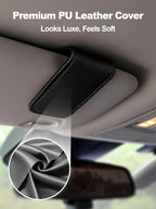 Patented Leather Car Air Freshener Visor Clip, Compatible with Drift Wood or Stone Car Freshener, Magnetic Design, Gentle on Sun Visors, Ideal for Modern & Electric Vehicles, Black (Clip Only)