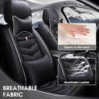 Car Seat Cover 7 Seats for Toyota Highlander 2001-2025, Waterproof Durable Premium Leather Car Seat Protector, Comfortable Anti-Slip Stylish Sport Seat Cover(7 Seats Luxury,Black White)