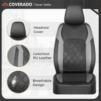 Coverado Car Seat Covers, Seat Covers Full Set, 5 Seats Automotive Seat Cover, Mesh Breathable Seat Protectors, Universal Fit for Most Cars