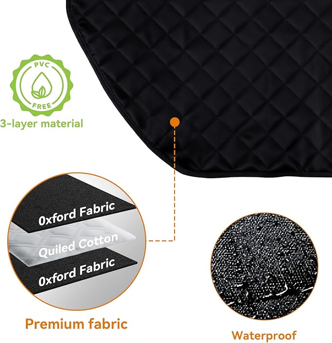 Dog Car Door Protector, 2 Pack Waterproof Scratchproof Nonslip Durable Protector, Thickened Door Panel Covers, Protects Doors from Dog Scratching Fit for Car/SUV/Truck (Black, Regular)