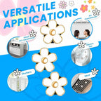 Daisy Air Vent Clip Flower Decoration - Air Conditioning Outlet Freshener for Car Interior - Colorful Accessories Set for Women (SCENTED-White)