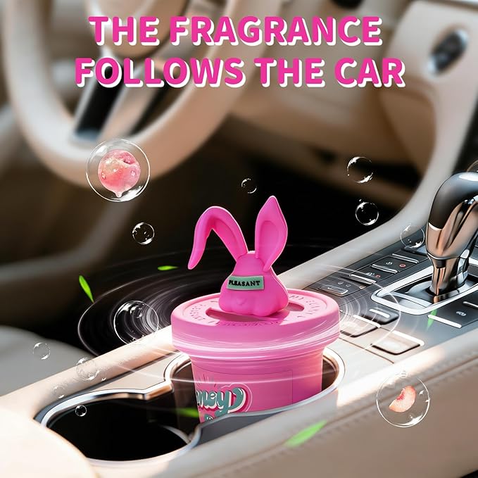 Diffusers for Home Peach Scent 2 Pack, Bathroom Diffuser Cute Bunny Shape for Office, Air Freshener Diffuser Gel Leak-Proof Car & Room, Bathroom Scent Diffuser Gift for Friends and Family