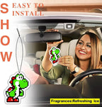 Pounchi Pixel Cartoon Car Air Freshener Cards (8 Pack Refreshing Ice Scent) Video Game Accessories for Car Interior Hanging Gift Rearview Pendant Supplies