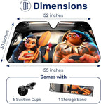 GENANY Polynesian Princess Windshield Sun Shade for Car SUV Truck (55x30 Inches), Sun Shade Windshield, Shades for Windows, Protector Blocks UV, Christmas Car Decor