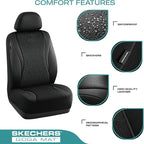 Skechers Car Seat Covers,Leather Seat Covers with GOGA Mat Technology,Waterproof Car Seat Covers Full Sets,Airbag Compatible,Comfort Universal Fit for Most Cars,Vans,Trucks,SUVs,Black