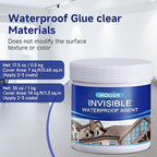 Transparent Waterproof Adhesive, 17.5oz Leak Invisible Waterproof Sealant for Roofs, Walls, Bathroom, Shower, Window Sills, Indoor & Outdoor Water Proof Paint