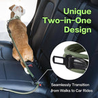PawsPassion Rope Dog Leash 6 FT, 2-in-1 Heavy Duty Dog Leash with Seat Belt Buckle, Tangle Free 360ｰ Swivel Aviation Aluminum Carabiner, All Metal Hardware, Alloy O-Ring (Evergreen)