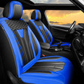 Fit Juke Car Seat Covers Compatible with Nissan Juke 2012-2015 2016 - Full Set Premium Leather， Waterproof Breathable， All-Weather Seat Cushion Protecto&Airbag Compatible （Blue & Black