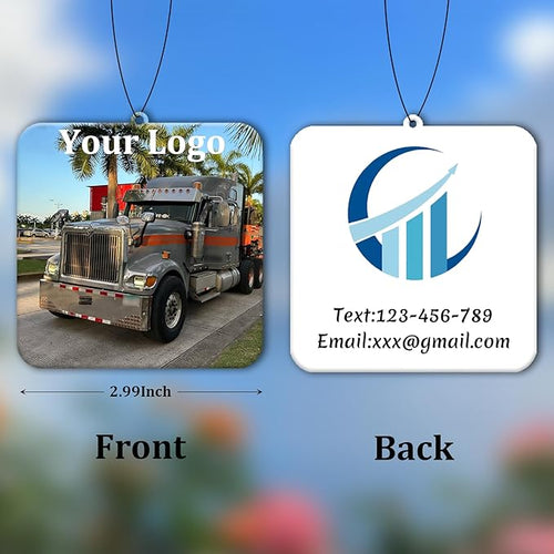 10-1000 Pcs Custom Air Fresheners with Picture - Double Sided Personalized Car Air Freshener with Photo & Logo, Hanging Auto Accessories & Custom Gifts for Branding Business Events (Square)