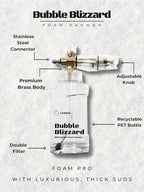 Bubble Blizzard Premium Foam Cannon for Pressure Washer, Wide Mouth, Adjustable Thick Foam Snow Foam Cannon Lance with 1/4 Inch Quick Connector for Car, Boat, and Home Wash, 4000 PSI, 34 oz