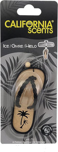 California Scents Scented Sandal Hanging Car Air Freshener - Odor Eliminator for Strong Odor - Flip Flop Car Fresheners (Ice, 1 Pack)