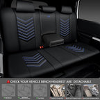 CAR PASS 3D Foam Faux Leather Car Seat Covers Full Set, Waterproof Leather Seat Cover for Cars, Luxury Universal Fit for SUV Truck Sedan Automotive, Armrest Airbag Compatible Anti-Slip, Black and Blue