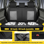 LINGVIDO Car Seat Covers Full Set (5 Seats) - Premium Perforated Nappa Leather, Waterproof Shield, Omni-Adapt Fit SUVs Sedans, Ultimate Family & Pet Protection