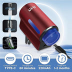 Car Air Freshener - Smart Adjustable 3-Speed Intensity, Rechargeable Humidifier Car Essential Oil Diffuser - Comes with 8 Bottles of 10ml Perfume (Red)