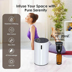 Waterless Essential Oil Diffuser Aromatherapy Scent Diffusers for Home Large Room, Bedroom, Car, Office, Desk, Battery Operated Mini Portable Air Freshener (White-2)