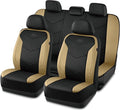 Skechers Memory Foam Seat Covers,Leather Car Seat Covers, Ultimate Comfort & Support Seat CoversFull Sets,Airbag Compatible, Automotive Universal Fit Most for SUVs, Vans, Sedans, Cars, Trucks,Beige