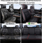 Coverado Car Seat Covers Full Set Faux Leather-Custom Fit Chevy Silverado/GMC Sierra (2007-2013 & 2019-2026 1500, 2020-2026 2500HD/3500HD) Compatible with Crew/Double/Extended Cab (Red)