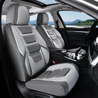 Coverado Car Seat Covers Full Set, Seat Covers for Cars, Front Seat Covers and Back Seat Cover Waterproof Leather Automotive Seat Cover, Universal Car Interior Protectors Cushion for Most Cars