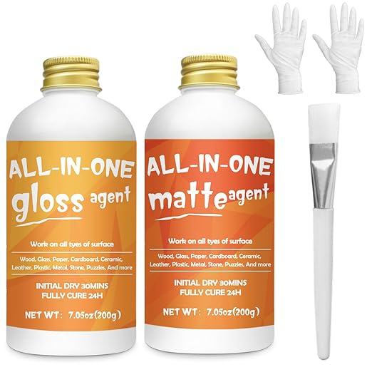 Crafts Sealer Gloss Matte Finish, 400ml All Purpose Craft Glue, Varnish, and Finish, All in One Craft Glue for Wood, Paper, Acrylic Paints, Ceramics, Fabrics, Clay