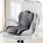 FLORICH Memory Foam Truck Seat Cushion,Car Seat Cushion and Lumbar Support Pillow for Office Chair, Ergonomic Back Support & Sciatica Relief for Long Drives(Light Beige Grey)
