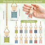 36 Pcs Employee Appreciation Gifts Bulk Empty Glass Essential Oil Diffuser Car Air Freshener Diffuser Hanging Ornament for Coworkers Office Staff