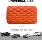 Car Center Console Cushion Pad, 12.48×7.40 Inches Waterproof Car Armrest Seat Box Cover, Comfortable PU Leather Vehicle Armrest Cover Protector, Car Decor Interior Accessories (Orange)