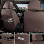 Coverado Front Seat Covers, Car Seat Covers Front Seats, Leather Seat Covers for Cars, Automotive Seat Covers Car Seat Protector Car Accessories Fit for Most Sedans SUV Pick-up Truck(Coffee)