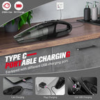 Handheld Vacuum Cordless Rechargeable 3-in-1, Car Vacuum Portable Cordless with USB Charge, Handheld Vacuum with LED Light, HEPA Filter, 1.65LBs Lightweight Vacuum Cleaner for Dust, Pet Hair