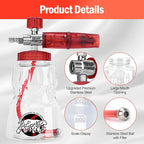 BEAR FORCE Pressure Washer Stainless Steel Foam Cannon Foam Generator with 1/4” Quick Connector & 1.25mm & 1.10mm Orifice Nozzle, 360° Adjustable Thicker Snow Foam with 32 oz Soap Car Wash
