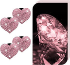 4PCS Bling Heart Air Vent Clips, Car Air Fresheners Vents Clips, Crystal Rhinestone Air Conditioning Outlet Clip, Cute Car Accessories for Women (Pink)