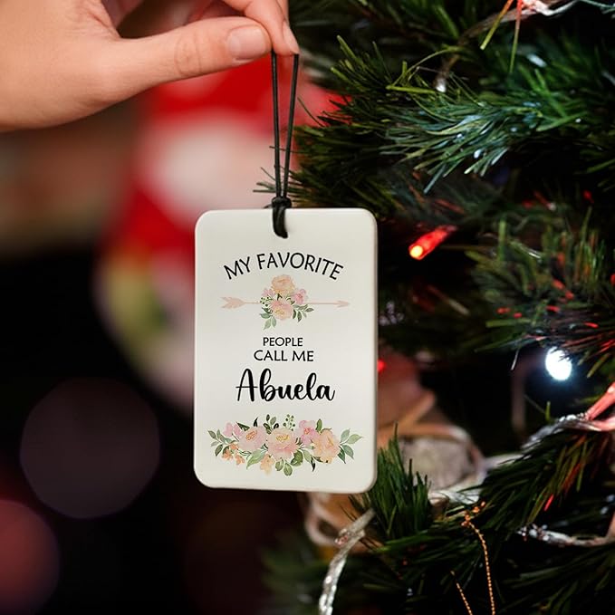 Abuela Grandma Gifts Car Air Freshener Hanging 3 Pack, My Favorite People Call Me Car Accessories Gifts for Grandma Christmas Women,Rustic Floral Scent Card Lavender for Closet Bathroom Decor