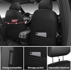 CAR PASS 3D Foam Mesh Leather Car Seat Covers Front Seats, Breathable Front Seat Cover for Cars, Comfortable Universal Fit for SUV Truck Sedan Automotive Anti-Slip Airbag Compatible, Black and Red