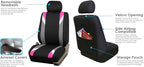 FH Group Car Seat Covers Premium Modernistic Flat Cloth Car Seat Covers Front Seats Only Pink Black, Airbag Compatible Universal Fit Interior Accessories Cars Trucks SUV Car Accessories Protector