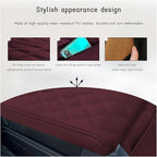 Ziciner Car Center Console Cover, Leather Memory Foam Armrest Cushion Protection Pad, Waterproof Hand Rest Pillow with Height Increase, Universal Accessory for Most Car (Wine Red)
