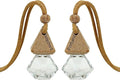 2-Pack Hanging Car Air Freshener, Refillable Glass Diffuser Bottle with Wooden Cap, Drift Car Freshener for Essential Oils, Long-Lasting Scent - Car Accessories for Women Men-Rhombus