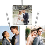 Custom Air Freshener with Picture - Photo Air Freshener for Car,Double-Sided Customized Photo Text, Personalized Gift for Boyfriend Men Car (Square)