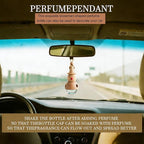 2 Pack Car Air Freshener Diffuser Hanging, Refillable Essential Oil Bottle with Wooden Cap, Long Lasting Drift Car Air Freshener for Women Men - Car Accessories-A1