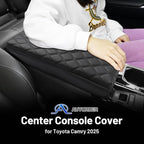 Autorder Center Console Cover for 2025-2026 Toyota Camry Accessories Armrest Cushion Cover Nappa Leather Middle Console Covers Camry Console Cushion Pad Anti-Scratch