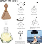 Car Air Freshener Hanging Diffuser – Long-Lasting Essential Oil Scent (Up to 60 Days) – Non-Toxic & Eco-Friendly – 2-Pack Auto Fresheners Made in USA (Diamond Bottles (2 × 0.27 Fl Oz), Vanilla Cream)