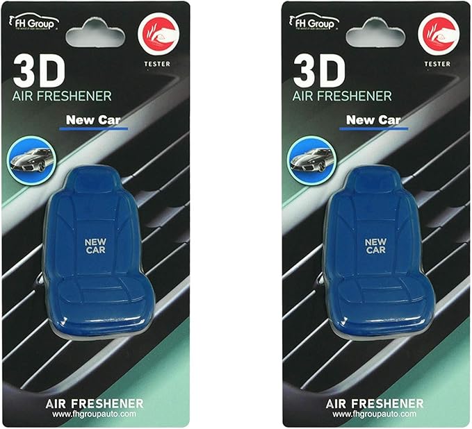 FH Group Air Freshener Vent Clips, Mini Car Seat Covers Design, (New Car Scent)-2PK
