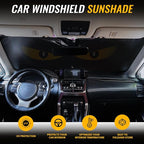 Car Windshield Sun Shade - Reflector Sunshade Offers Ultimate Protection for Car Interior, Cool Reflective Sun Blocker Fits Small Sedans, Mini SUVs
