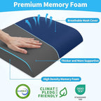 XLarge Seat Cushion, Memory Foam Cushion for Long Sitting Hours on Office Chair, Home & Car, Non-Slip Chair Pad for Relieving Back & Sciatica & Hip & Coccyx Pain (Blue)