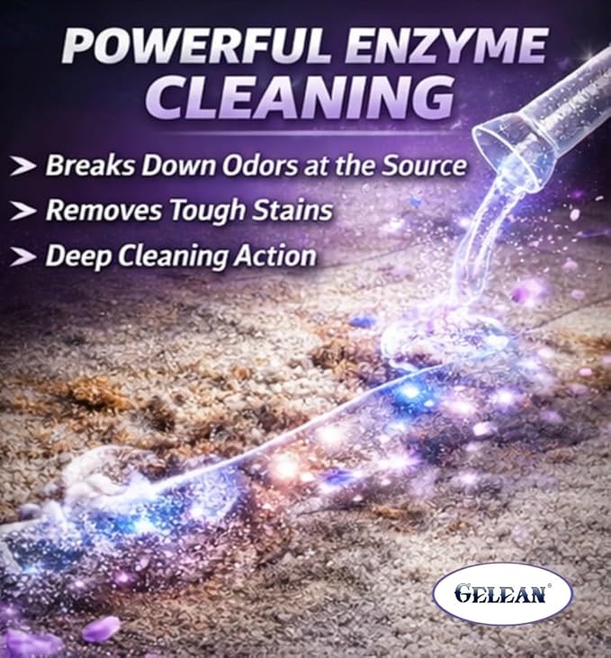 Multi-Purpose Probiotic Enzyme Cleaner, Made in USA - Pet Stain and Odor Remover - Concentrated - Professional & Home Strength Drains, Floors, Bathrooms, Toilets Trash Can, (1 gallon, Lavender)