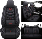 Car Seat Covers Full Set,Automotive seat Covers for Cars,Waterproof Leather seat Covers with Fixed Lumbar Support,Universal Fit for Most Cars,SUV,Trucks and Sedans