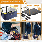Aotto Portable Electric Lunch Box Food Heater, 12V/24V/110V 3-in-1 Car Food Warmer Heated Lunch Box for Adults, Cook, Reheat & Keep Meals Warm for Car, Truck, Travel, Work, Home - Navy Blue