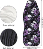Skull Rose Car Seat Covers for Front Seat Breathable Car Seat Cover Protection Interior Accessories Easy to Install and Clean Universal for Cars Truck SUV Van