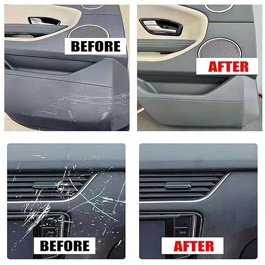 Dashboard Scratch Repair Kit Car Interior Scratch Remover 100g Dashboard Restorer Interior with Sponge Car Parts Refurbish Wax for Minor Scratches Repair, Safe for All Vehicles