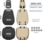 2 Pack Ventilated Cooling Car Seat Covers for Summer, 3D Air Mesh Breathable Leather Front Seat Protectors with Storage Pocket, Universal Fit Non-Slip Seat Cushion for Car Truck SUV(Black)